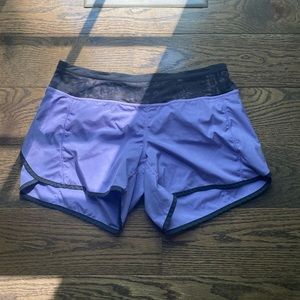 purple lululemon shorts size 6 low rise 4 inch inseam